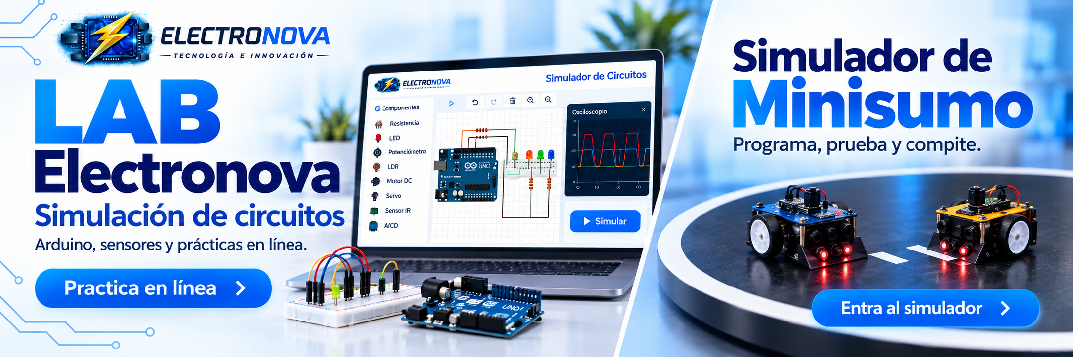 LAB Electronova - Simulador de circuitos, Arduino y sensores